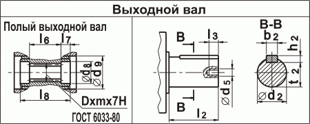 Выходной вал 2Ч-40, 2Ч-63, 2Ч-80